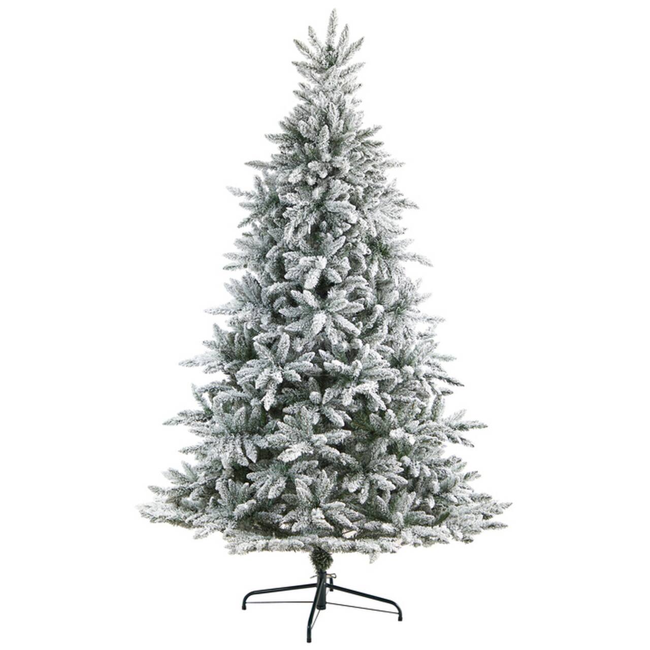 8ft. Unlit Flocked West Virginia Spruce Artificial Christmas Tree